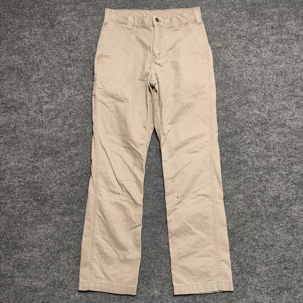 Carhartt Pants Mens 30x31 Beige Relaxed Fit Canvas Work Carpenter Utility Casual